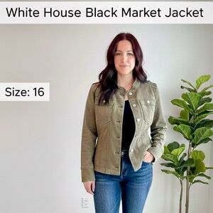 White House Black Market Utility Jacket in Olive